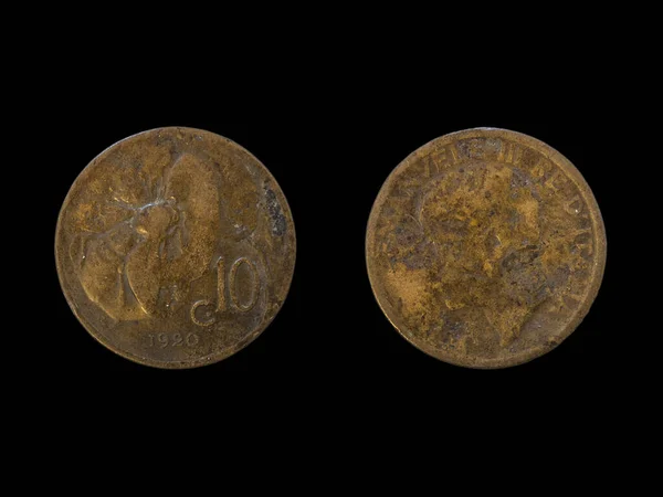 Старинная Винтажная Фотография Древнеримской Монеты — стоковое фото