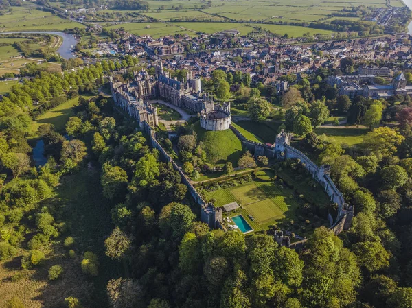 Prachtig Landschap Met Stad — Stockfoto