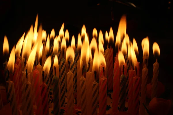 Brandende Kaarsen Aan Nachtelijke Hemel — Stockfoto