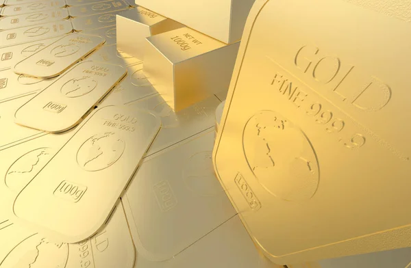 Zlaté Pruty Zlatými Mincemi Bílém Pozadí — Stock fotografie