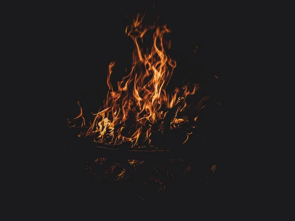 Fire Flames Black Background — Stock Photo, Image