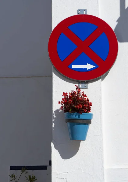 Rood Wit Bord Straat — Stockfoto