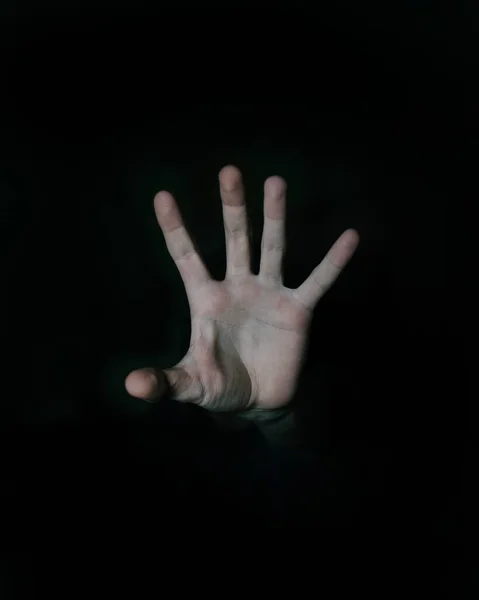 Χέρι Μαύρο Φόντο — Φωτογραφία Αρχείου