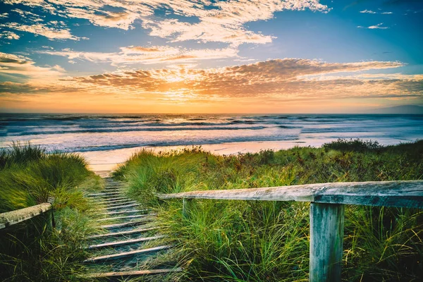 Hermoso Atardecer Sobre Mar —  Fotos de Stock