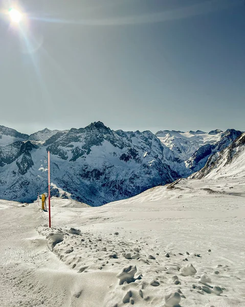 Luftaufnahme Der Verschneiten Berge Winter — Stockfoto