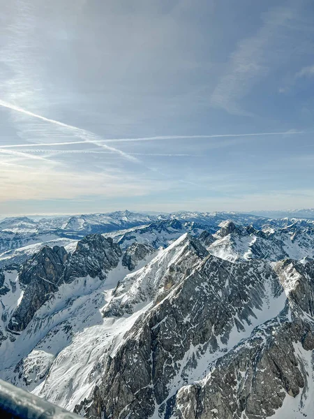 Vista Aérea Las Montañas Nevadas Invierno — Foto de Stock