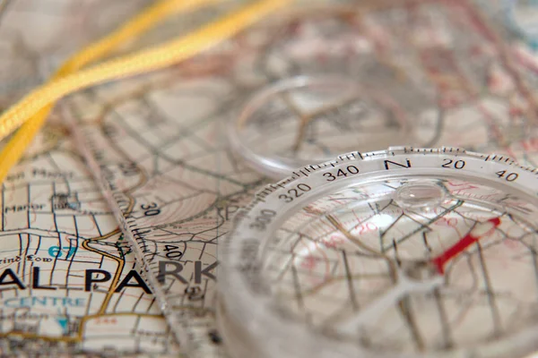 Kompas Kaart Van Wereld — Stockfoto