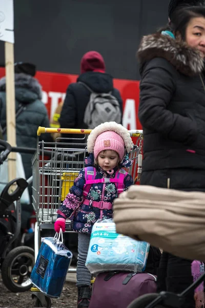 Polonya Mart 2020 Polonya Sınırında Ukraynalı Mülteciler — Stok fotoğraf