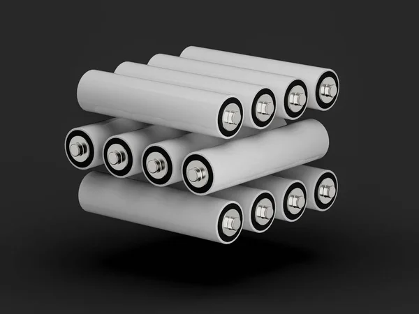 Bunt Batterier Ladda Isolerad — Stockfoto