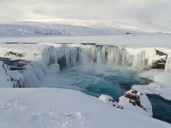 Iceland Rivière Pittoresque Dans Neige — Photo