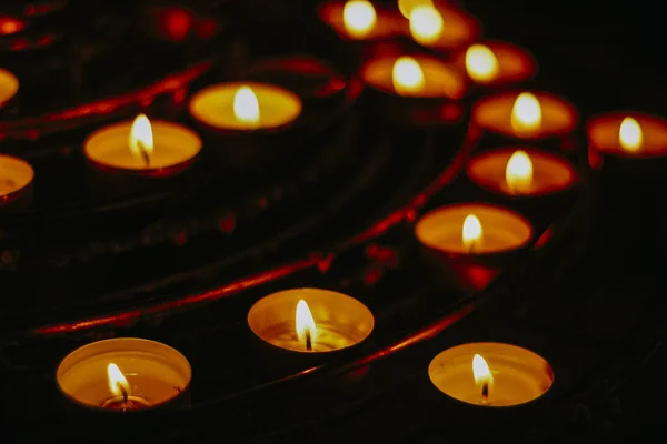 Burning Candles Dark Background — Stock Photo, Image