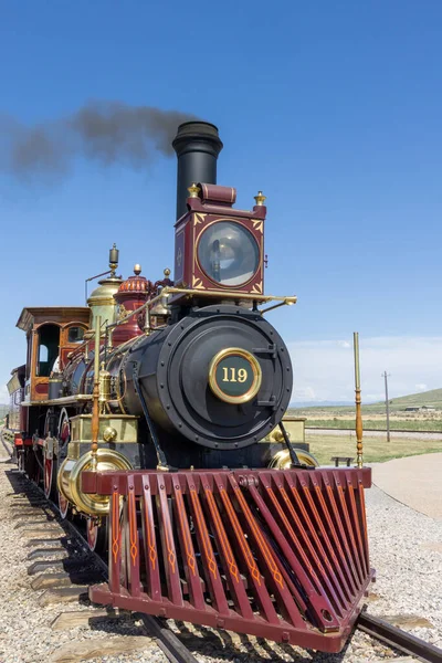 Vieja Locomotora Vapor Ferrocarril —  Fotos de Stock