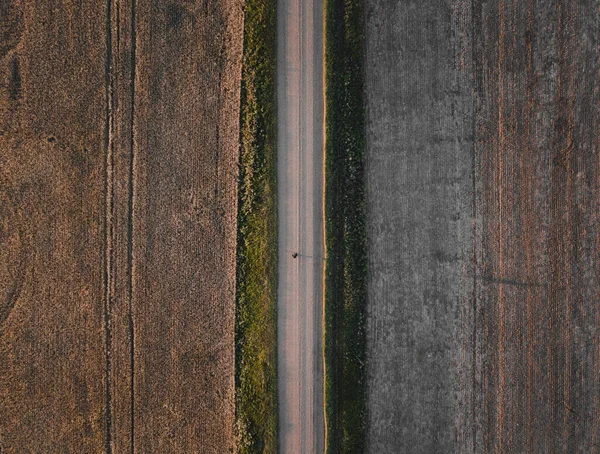 Vanuit Lucht Uitzicht Weg Het Platteland — Stockfoto