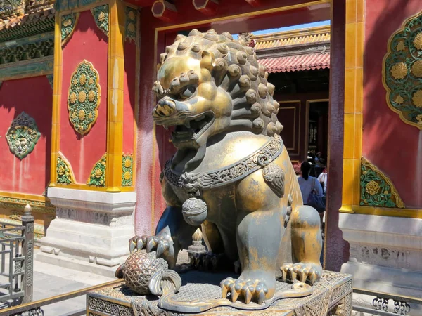 Temple Lion Forbidden City — Stock Photo, Image