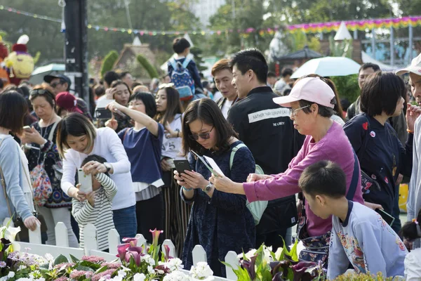 Hong Kong Kina Mars 2018 Folksamlingar Samlas Den Årliga Flower — Stockfoto