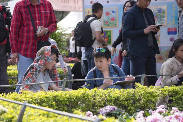 Hong Kong Cina Marzo 2018 Folla Riunisce Alla Fiera Annuale — Foto Stock