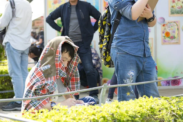 Hong Kong China March 2018 Crowds Gather Annual Flower Show — Stock Photo, Image