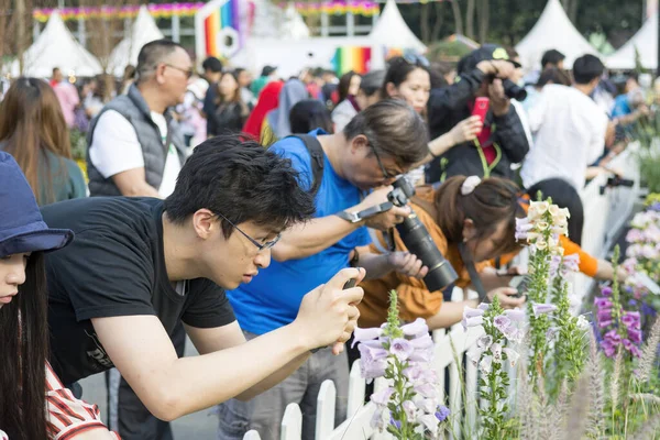 Hong Kong Cina Marzo 2018 Folla Riunisce Alla Fiera Annuale — Foto Stock