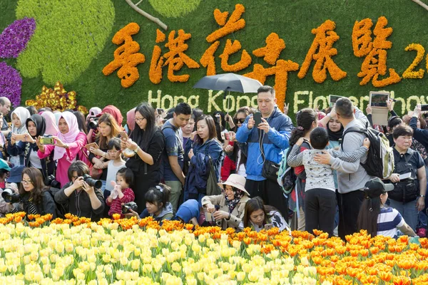 Hong Kong Cina Marzo 2018 Folla Riunisce Alla Fiera Annuale — Foto Stock