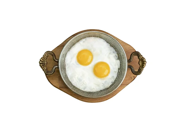 Sahanda Yumurta Sarısı Beyaz Arka Planda Yumurta — Stok fotoğraf