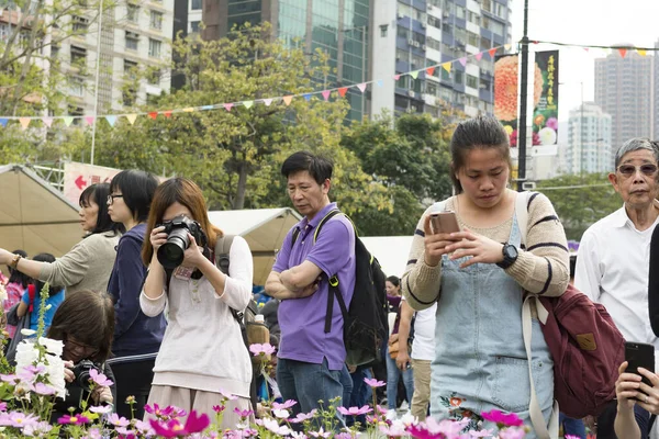 Hong Kong Cina Marzo 2018 Folla Riunisce Alla Fiera Annuale — Foto Stock