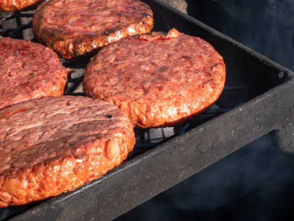 Carne Alla Griglia Una Griglia — Foto Stock