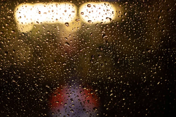 Krople Deszczu Szklanym Oknie — Zdjęcie stockowe