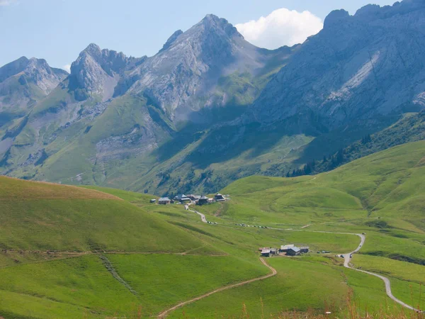 Vista Montanha Nas Montanhas Suíça — Fotografia de Stock