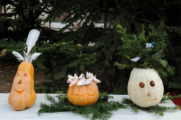 Halloween Dekoration Auf Der Straße — Stockfoto