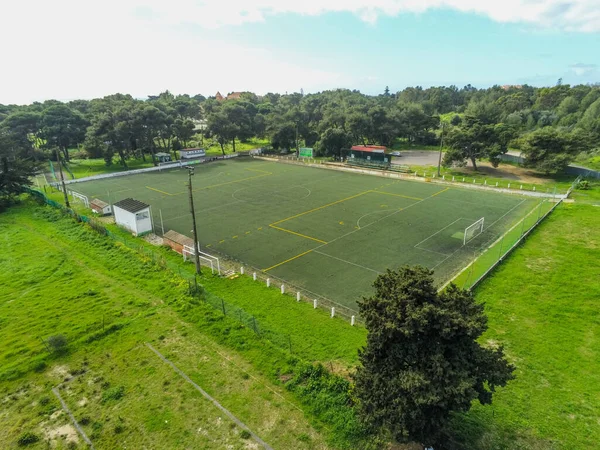 Vista Aerea Del Campo Calcio Verde — Foto Stock
