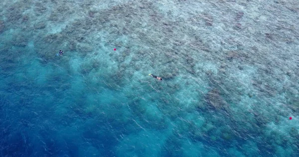 緑の海と青い空を持つ美しい熱帯のビーチの空中ビュー — ストック写真
