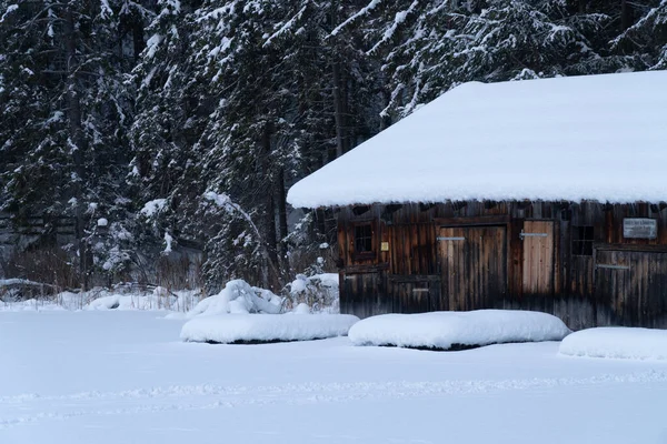 Wooden House Snow — Stock Photo, Image
