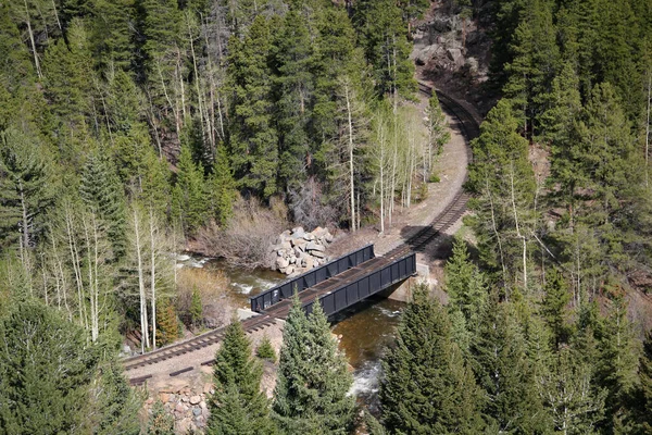 Aerial View Bridge Mountains — Stock Photo, Image