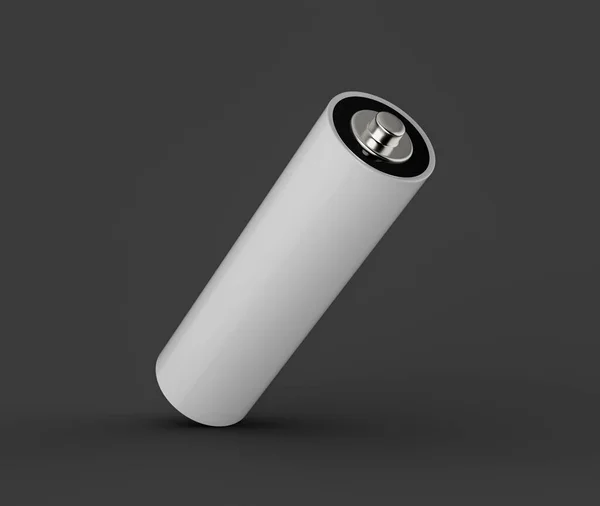 Tom Svart Aluminium Batteri Isolerad Vit Bakgrund — Stockfoto