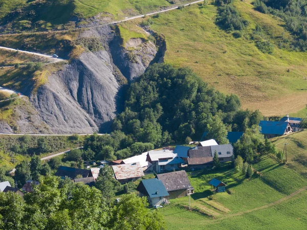 Luchtfoto Van Het Dorp Van Vallei Van Rivier Het Noorden — Stockfoto