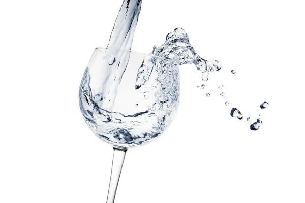 Wasserspritzer Glas Auf Weißem Hintergrund — Stockfoto