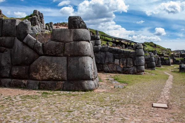 Ruïnes Van Oude Stad Van Heilige Muur Van Incas Het — Stockfoto