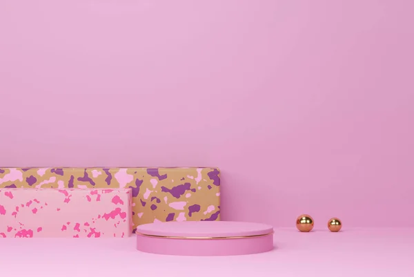 Weergave Van Een Roze Witte Achtergrond Met Een Prachtig Patroon — Stockfoto