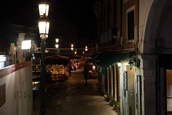 Night View City Venice Italy — Stock Photo, Image