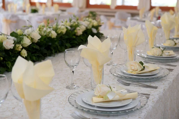Beautiful Table Setting Wedding Reception — Stock Photo, Image