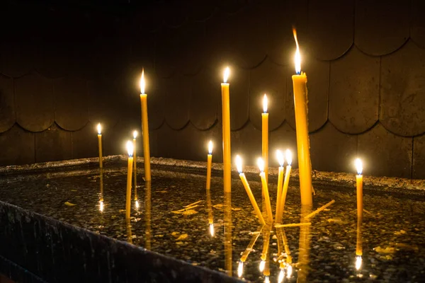 Kaarsen Kerk Achtergrond Close — Stockfoto