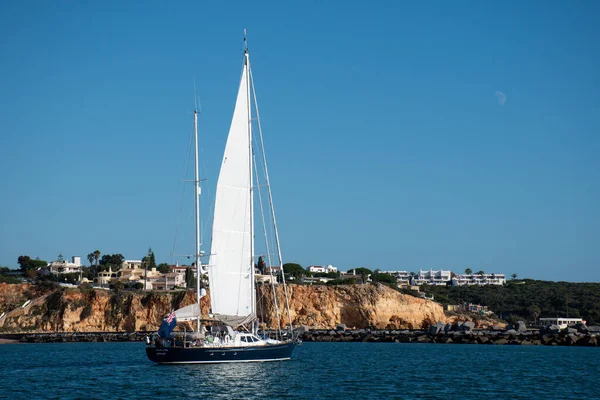 Beautiful View Sailing Yacht Sunny Day — Stock Photo, Image