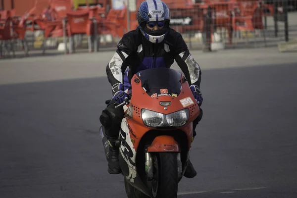 Мотоциклетні Перегони Дорозі — стокове фото