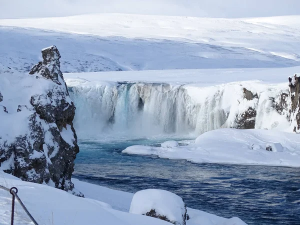 Iceland Vista Cascada Congelada — Foto de Stock