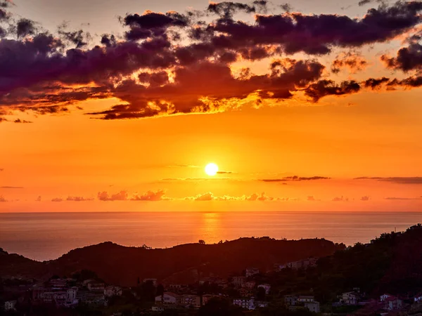Захід Сонця Над Морем Фоні Природи — стокове фото