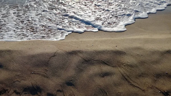 Ślady Stóp Plaży — Zdjęcie stockowe