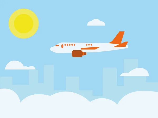 Airplane Icon Flat Style Isolated Blue Background — 스톡 사진
