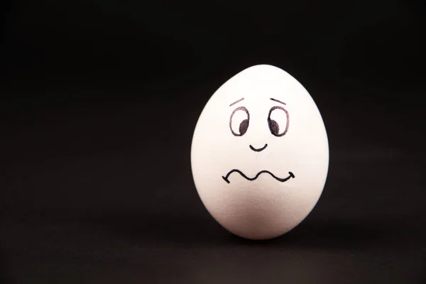 Egg Smile Faces Black Background — Stock Photo, Image