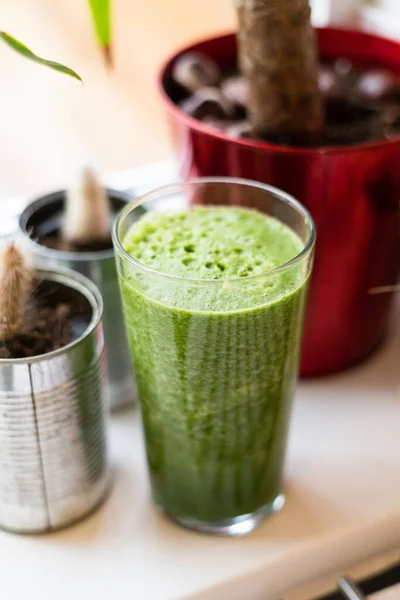 Green Smoothie Fresh Vegetables Fruits — Stock Photo, Image