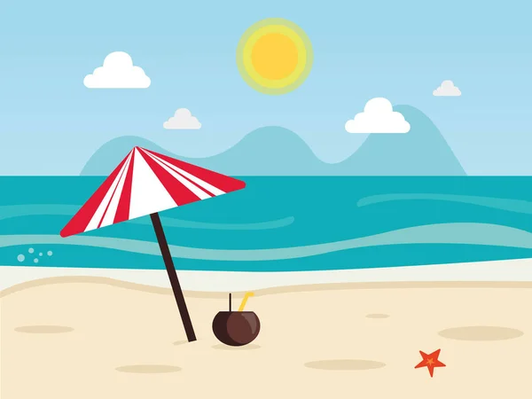 Vacaciones Playa Verano Ilustración Vectorial — Foto de Stock